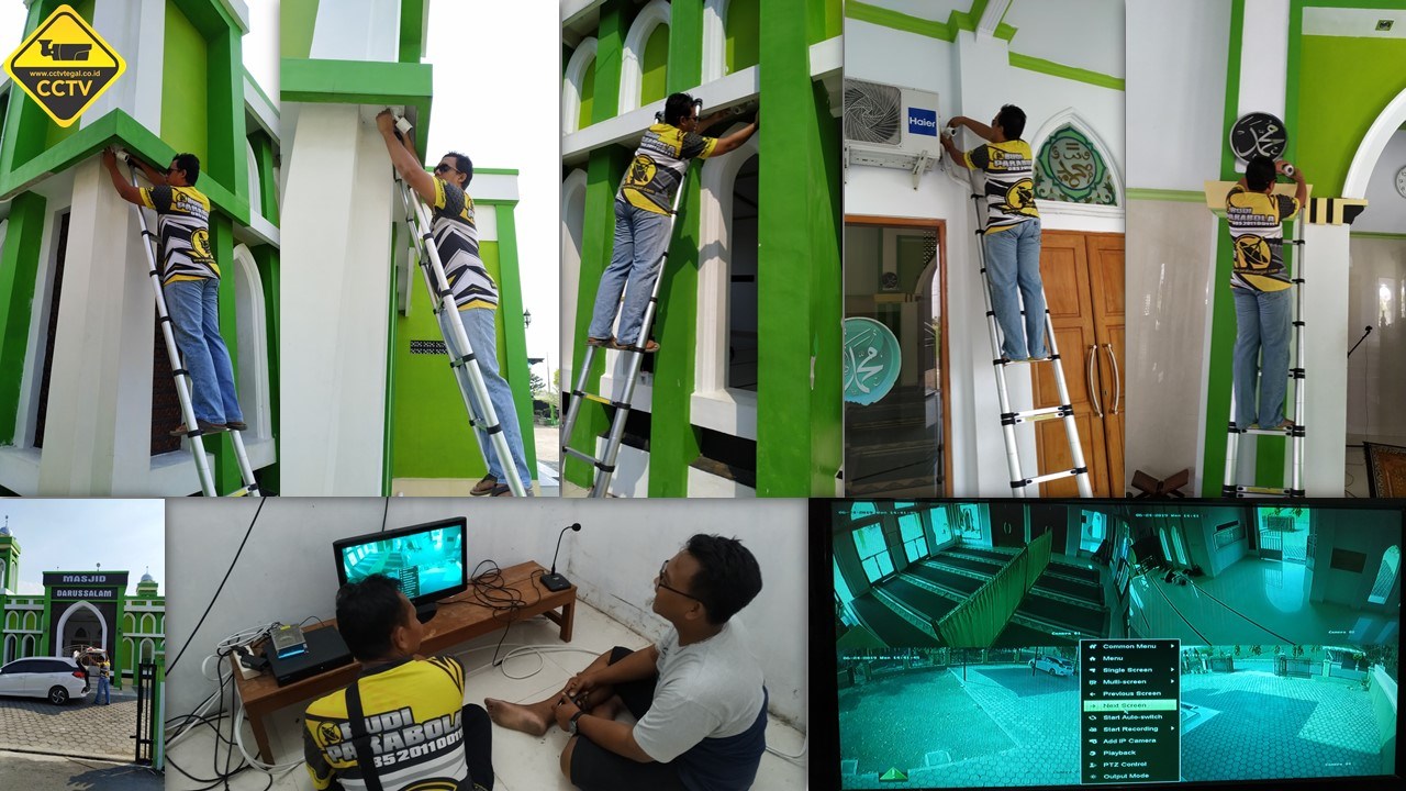 PEMASANGAN CCTV HIKVISION 4 CHANNEL DI MASJID DARUSSALAM, DESA CABAWAN, TEGAL