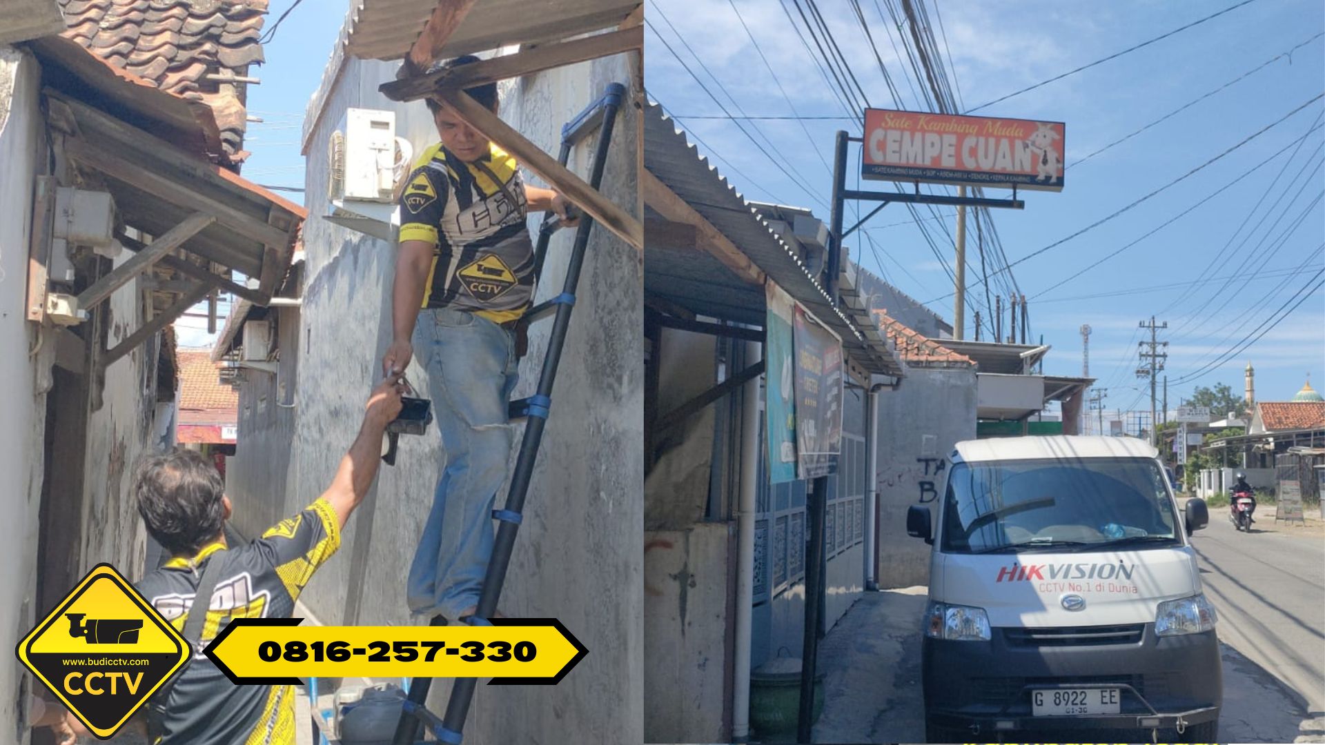 Pasang CCTV di Cirebon – Pemasangan CCTV Hilook 4 Channel di Warung Makan Cempe Cuan