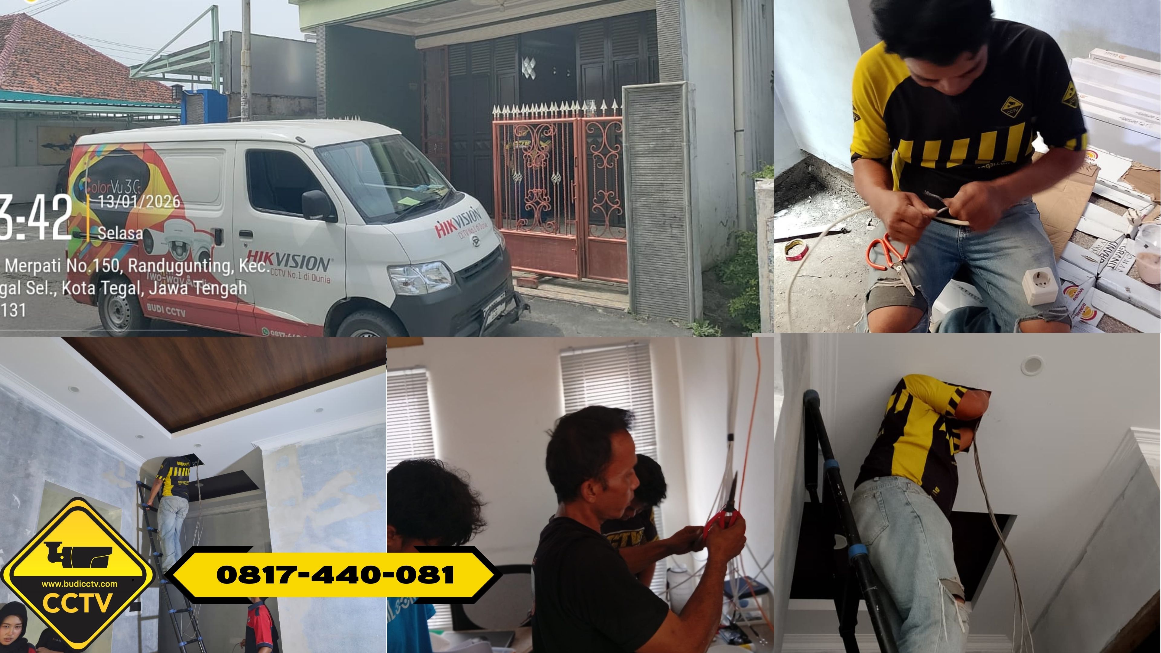 Pemasangan CCTV Hikvision 8 Channel Smart Hybrid Light 5MP di Rumah Area Kota Tegal