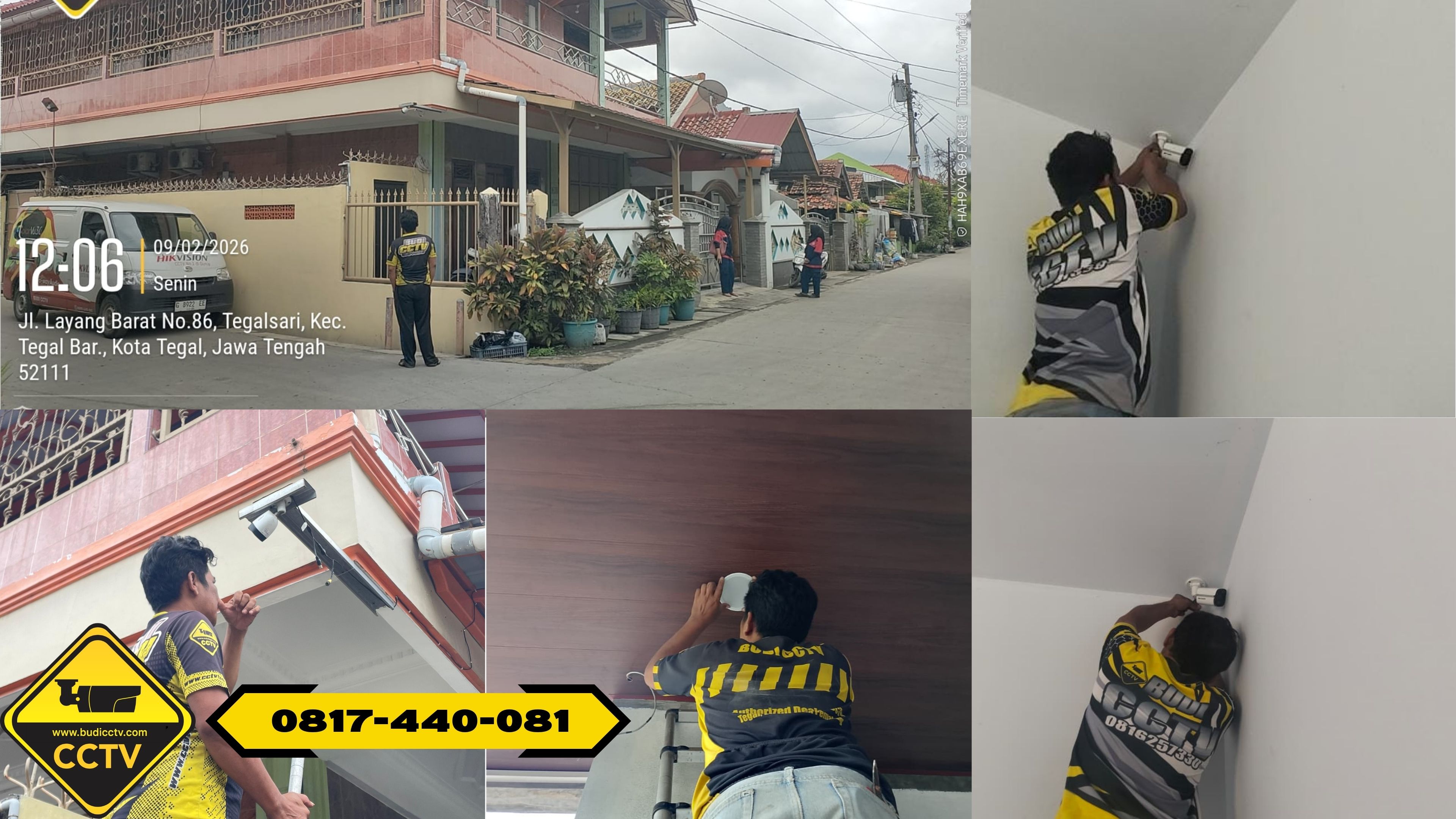 Pemasangan CCTV Hikvision 4 Channel Smart Hybrid Light 5MP untuk Keamanan Rumah di Tegal, Slawi, dan Brebes