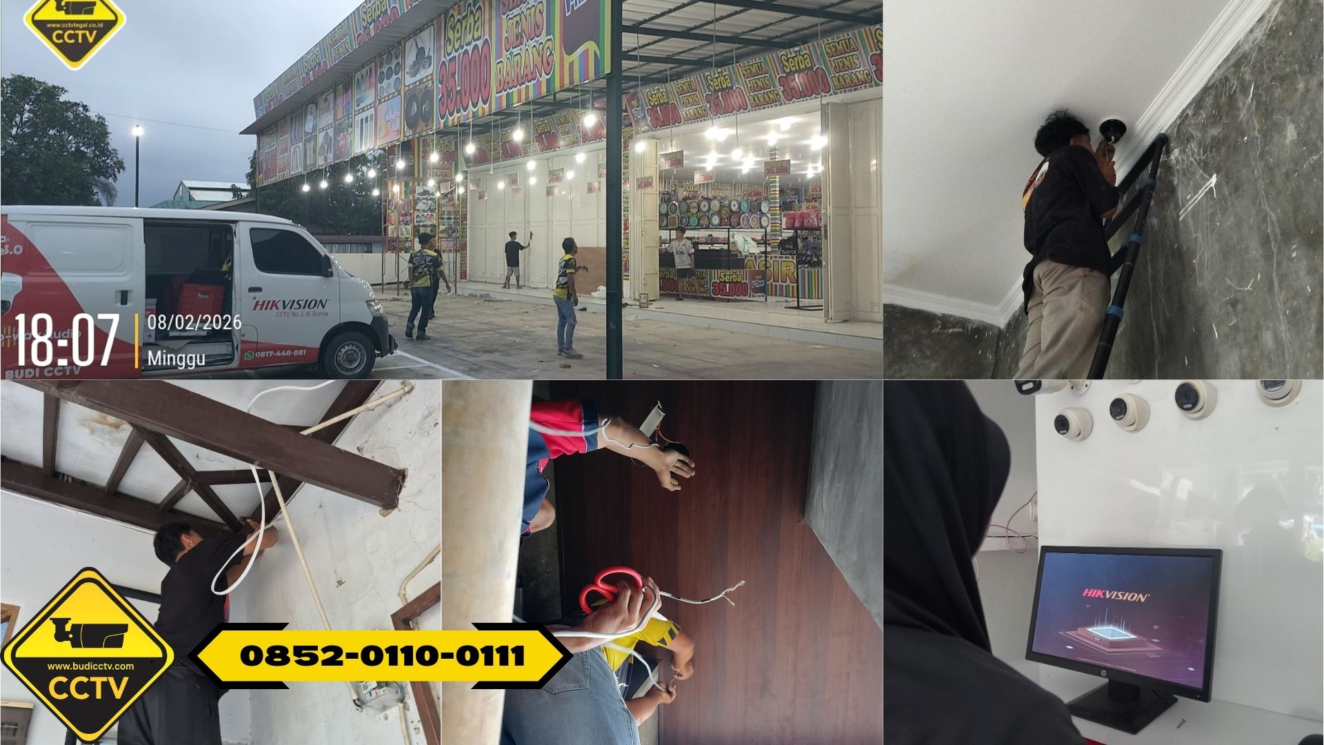 Pemasangan CCTV Hikvision Smart Hybrid Light 8 Channel di Toko Baju Kedawung Kabupaten Cirebon