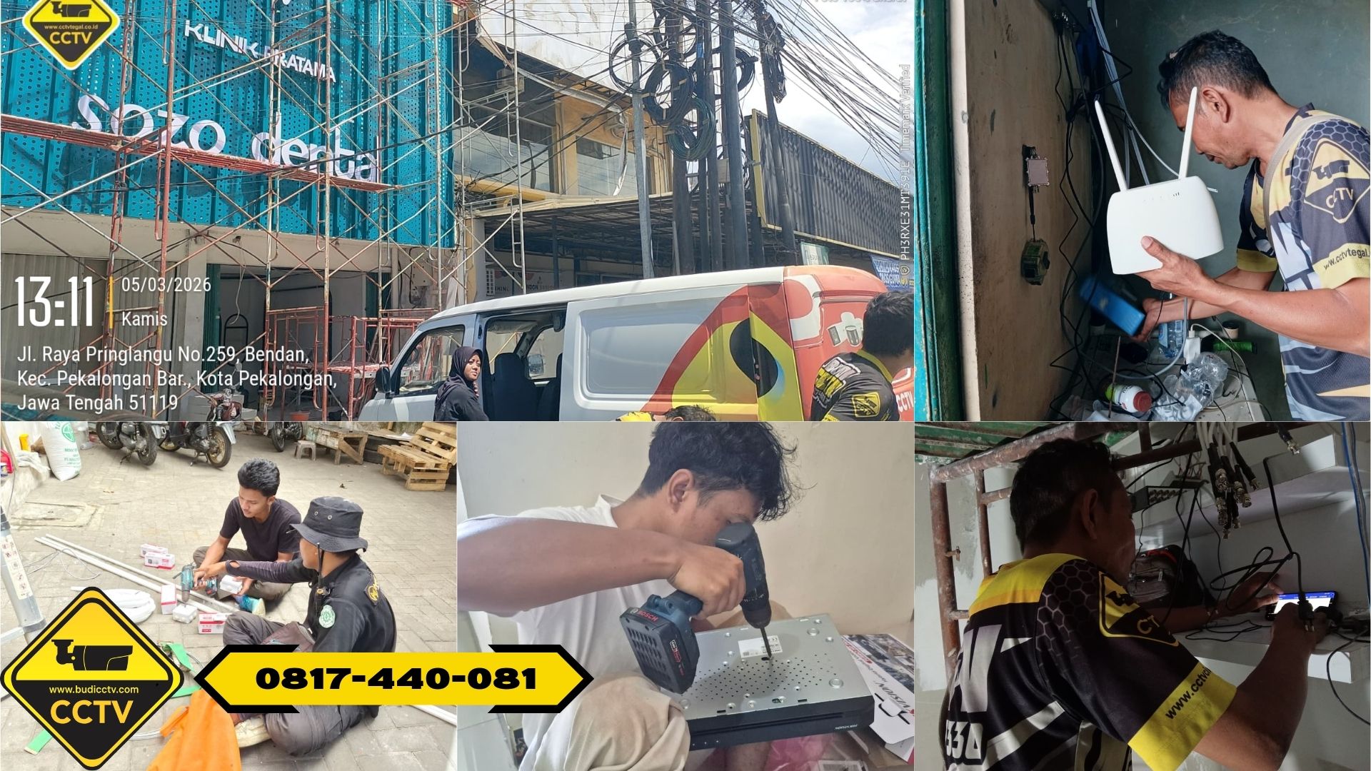 Pasang CCTV di Pekalongan: Instalasi Hilook Audio 8 Channel Full HD di Sozo Dental