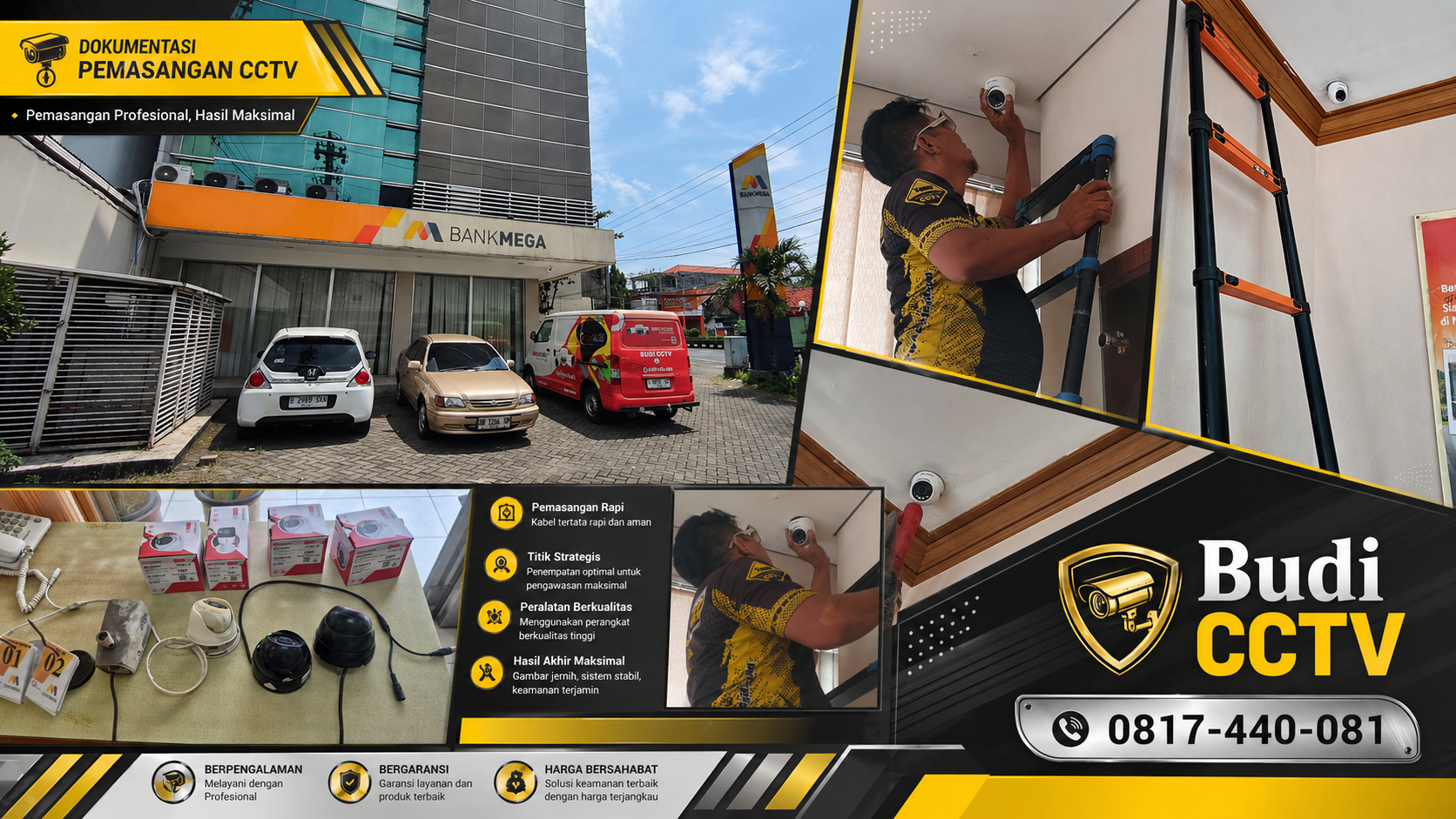 Pemasangan dan Penggantian CCTV Hikvision di Bank Mega Pemalang