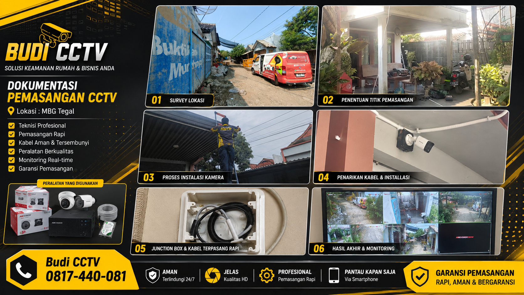 Pasang CCTV Rumah di Pemalang dengan Hikvision Smart Hybrid Light Oleh Budi CCTV