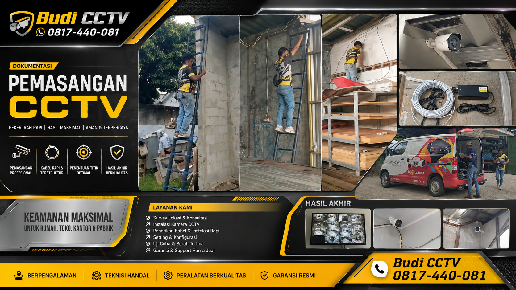 Instalasi CCTV Toko Besi di Brebes Menggunakan Hikvision Smart Hybrid Light ColorVu