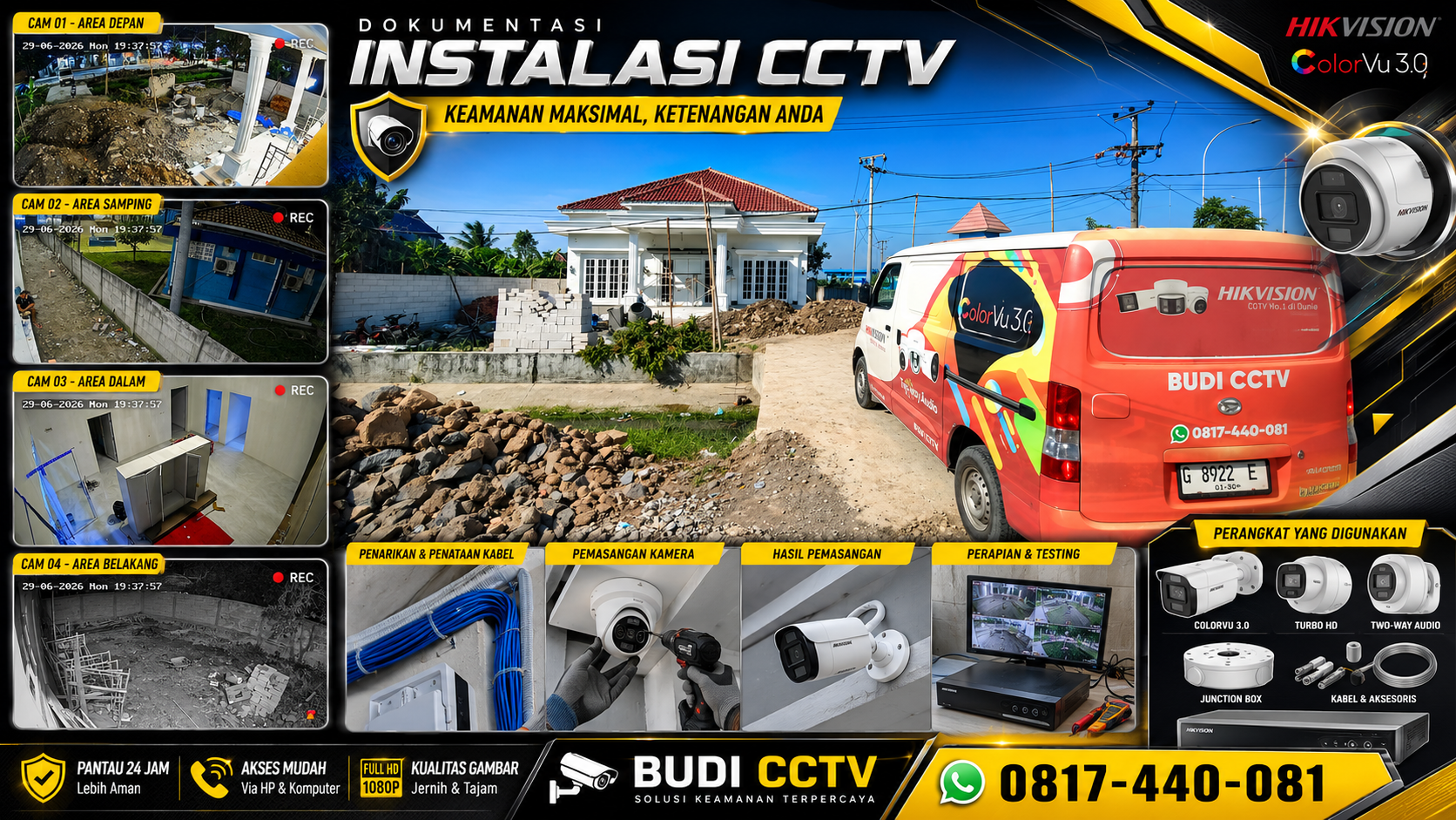 Pasang CCTV Hikvision Two Way Audio di Rumah, Cirebon