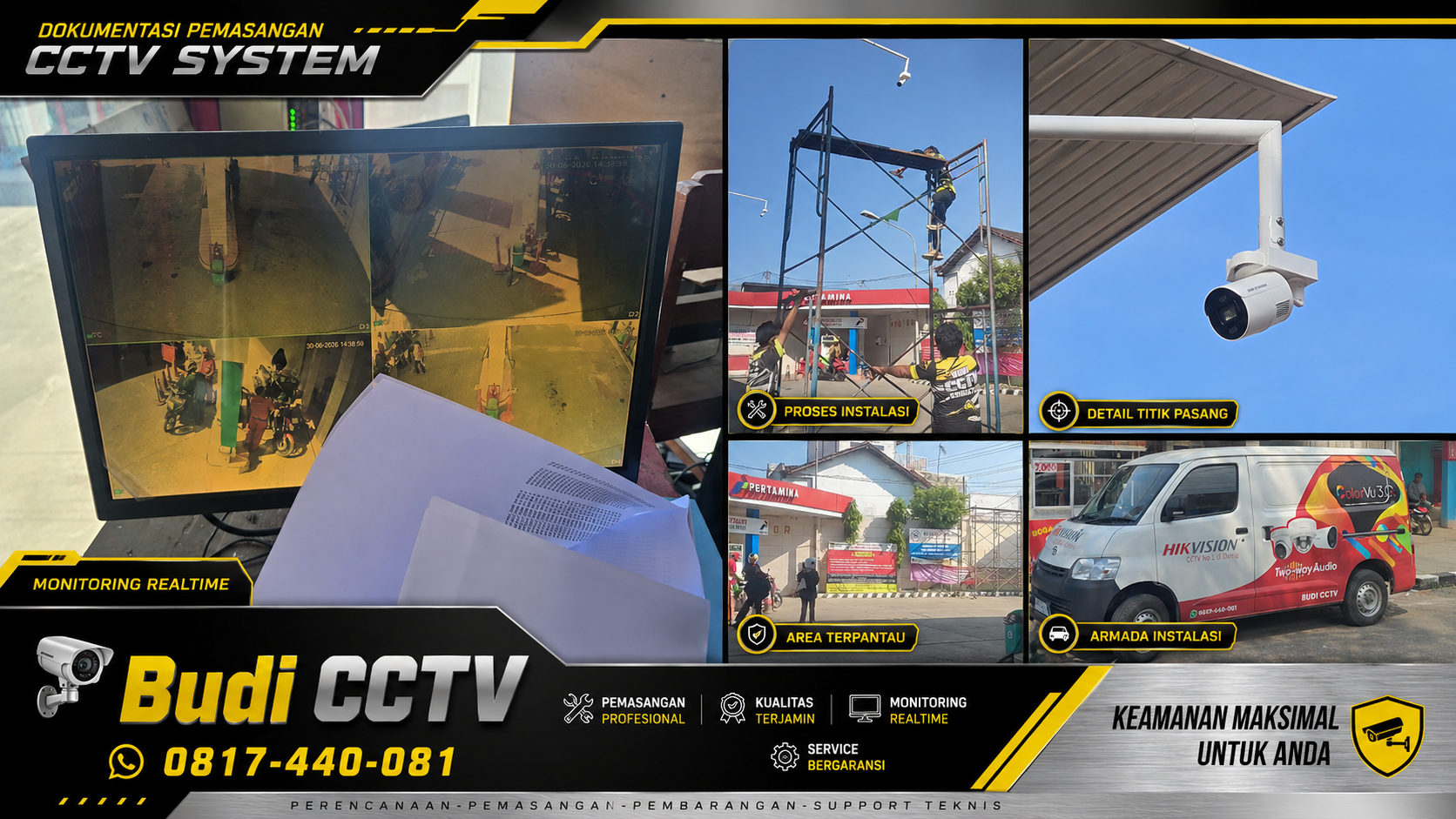 Pemasangan CCTV Hikvision di SPBU Karanganyar, Pekalongan