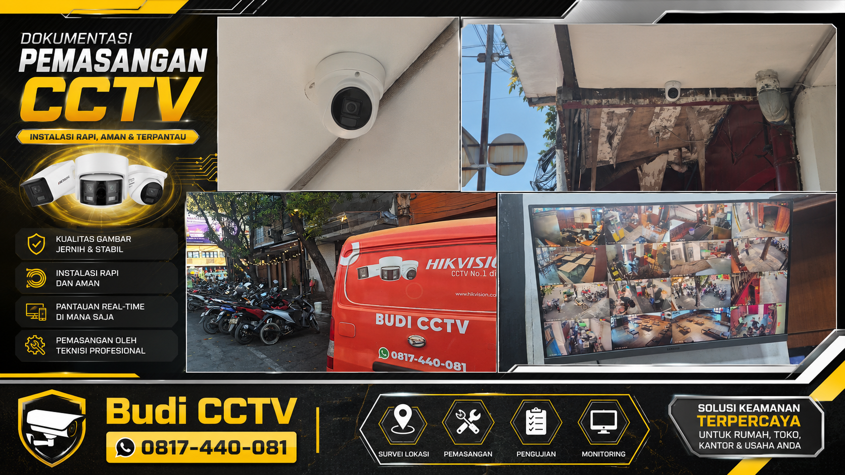 Instalasi CCTV Hilook di Rumah Makan Cirebon oleh Budi CCTV