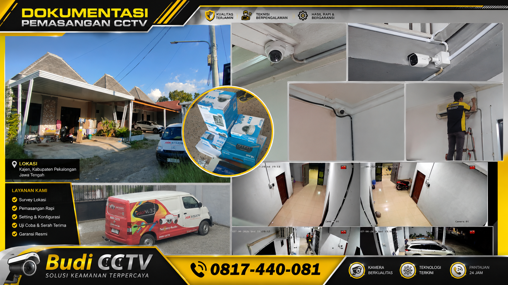 Instalasi CCTV Rumah di Kajen, Pekalongan dengan CCTV Hilook IP Camera