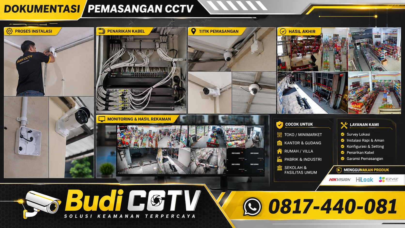 Instalasi CCTV HiLook IP Camera di Toko Adinda Brebes, Solusi Keamanan Modern untuk Usaha