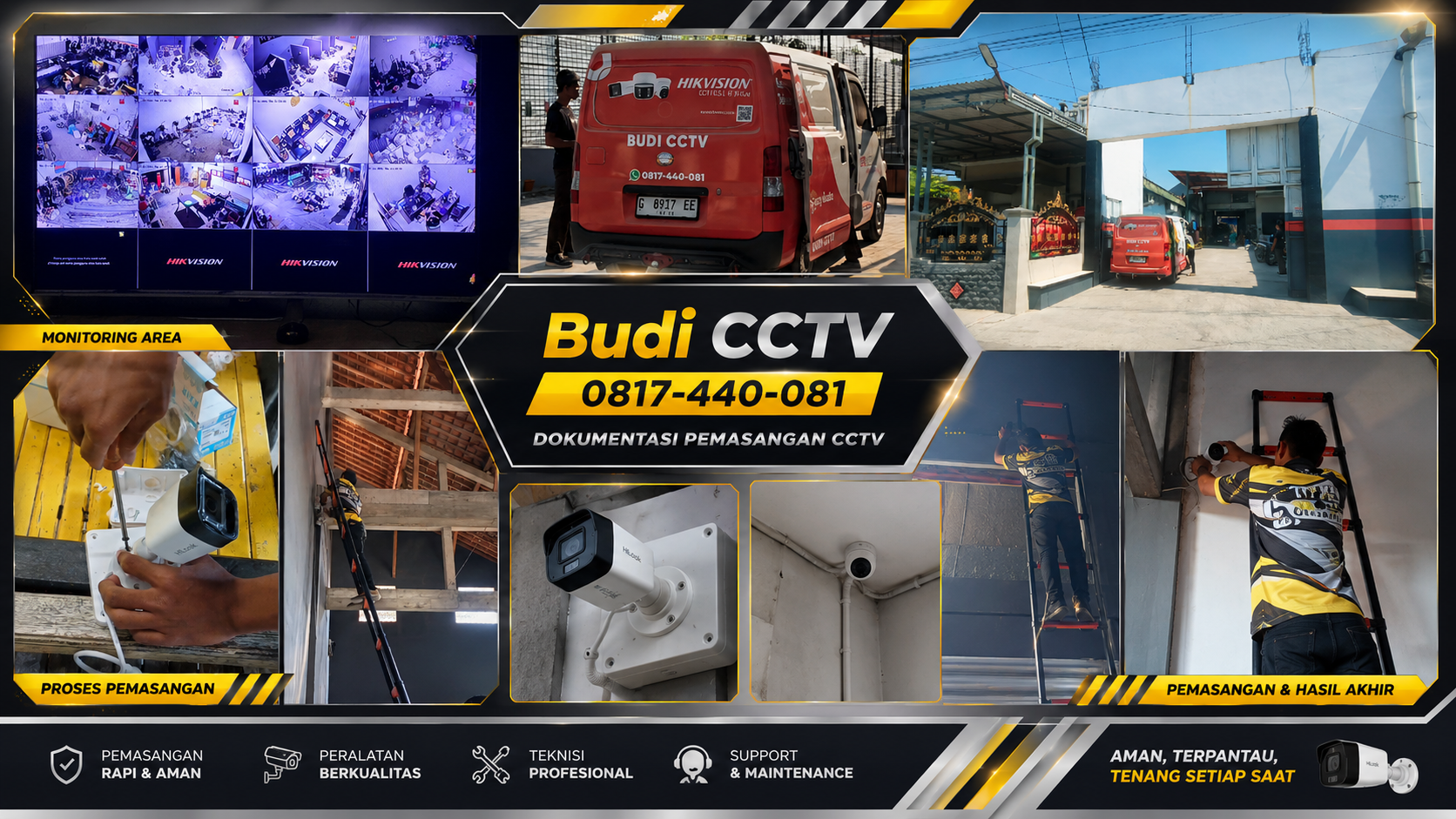 Instalasi CCTV HiLook IP Camera di Kawasan Industri Tegal oleh Budi CCTV