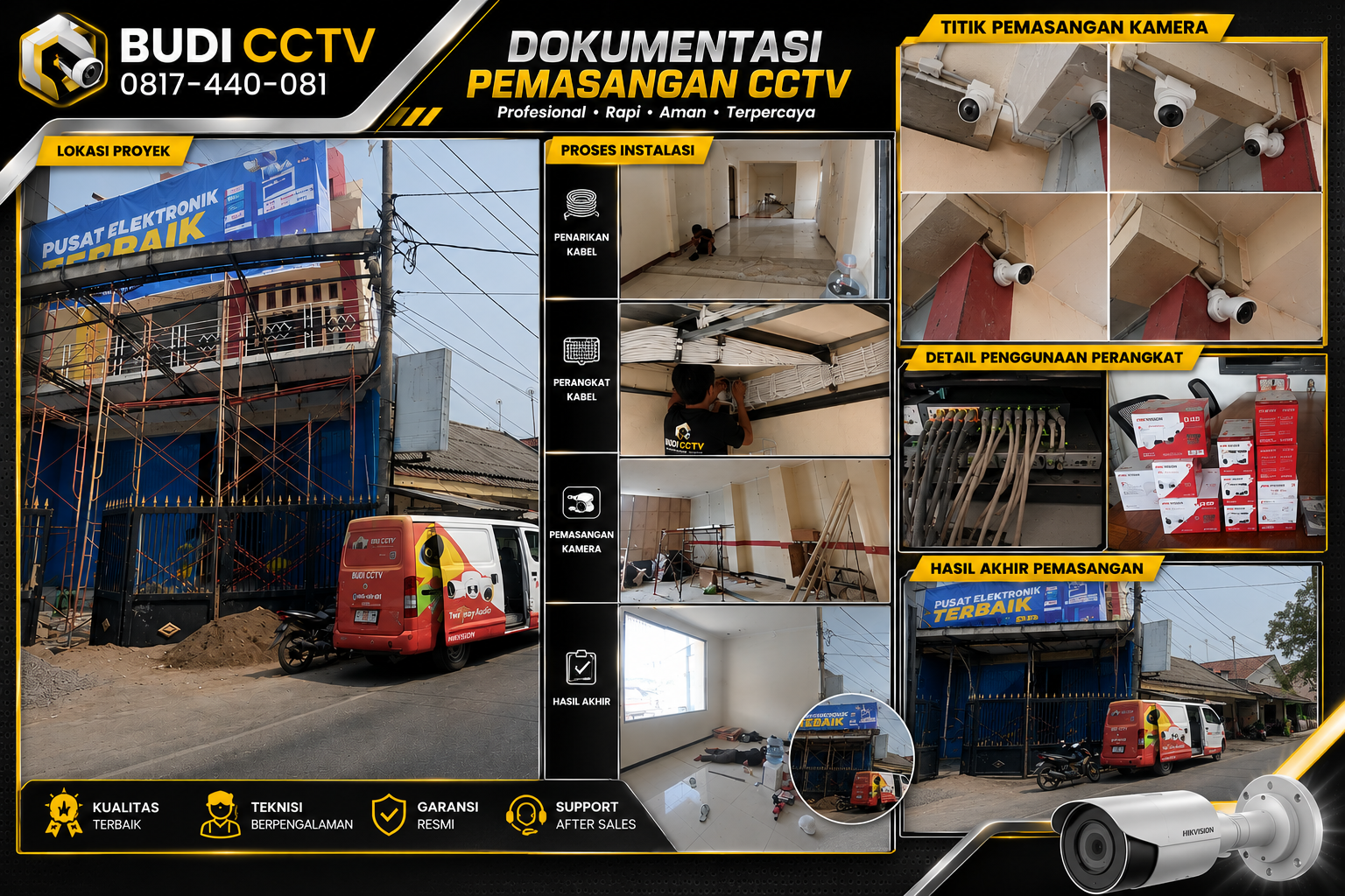 Instalasi CCTV AI Hikvision Toko Elektronik Cirebon
