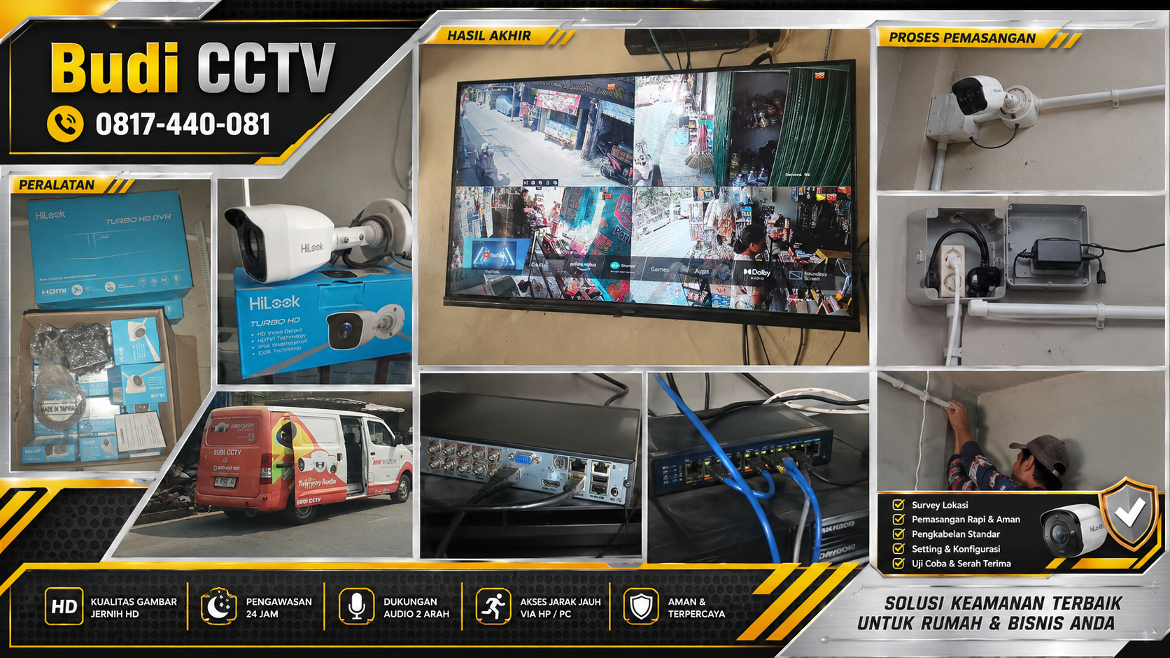 Instalasi CCTV HiLook Warung Sembako di Brebes