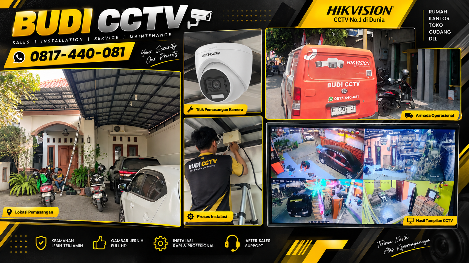 Pemasangan CCTV Hikvision Two Way Audio di Rumah Pemalang