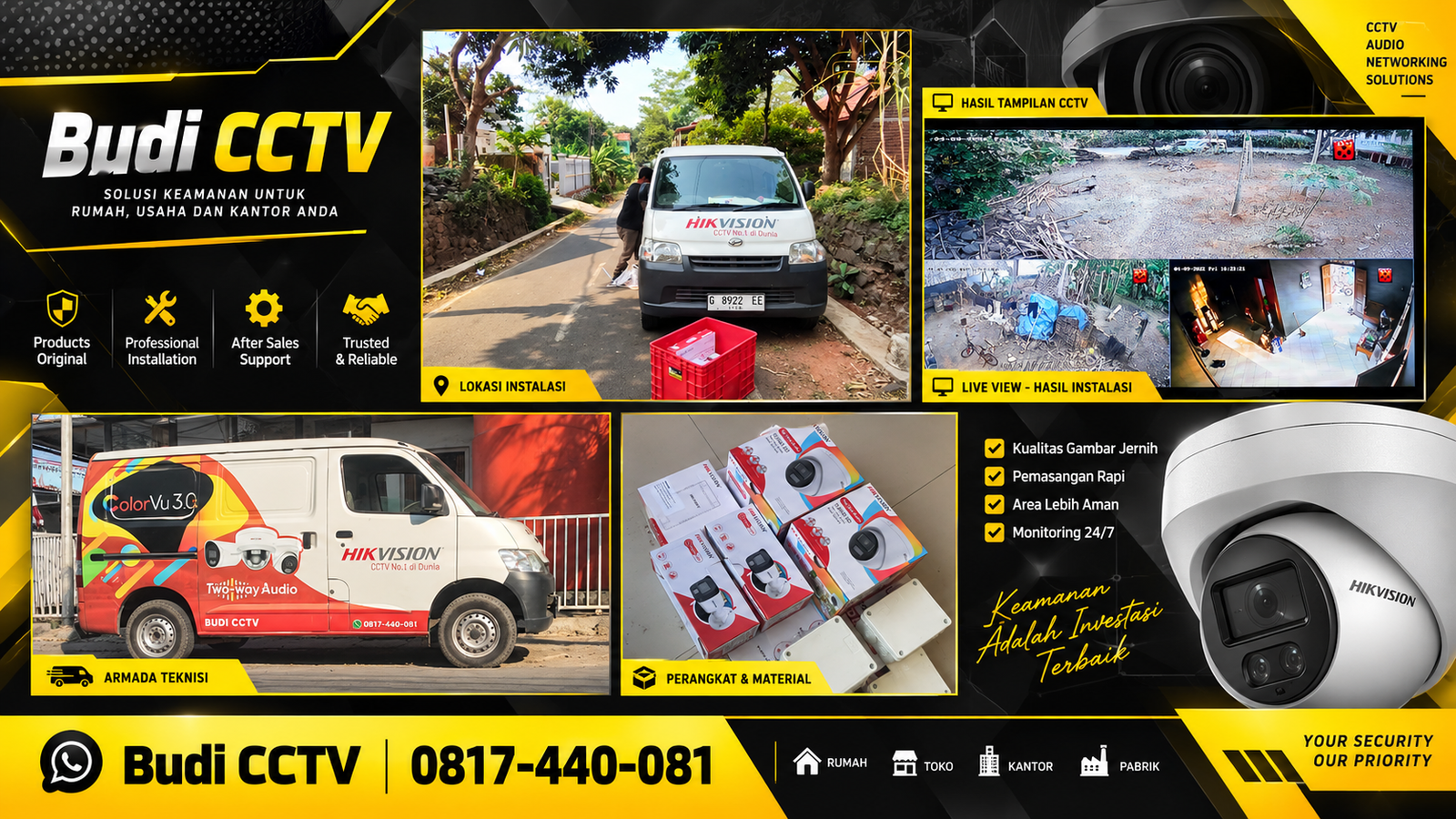 Pemasangan CCTV Hikvision di Batang untuk Rumah