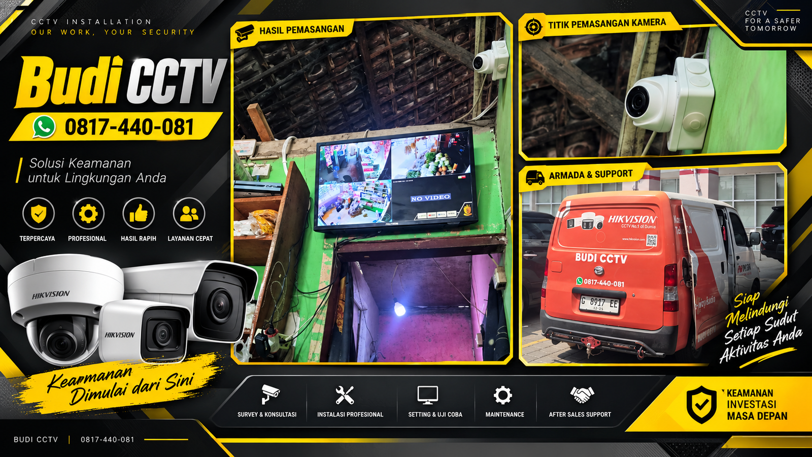 Pemasangan CCTV HiLook IP Camera di Toko Sembako Kawasan Tegal