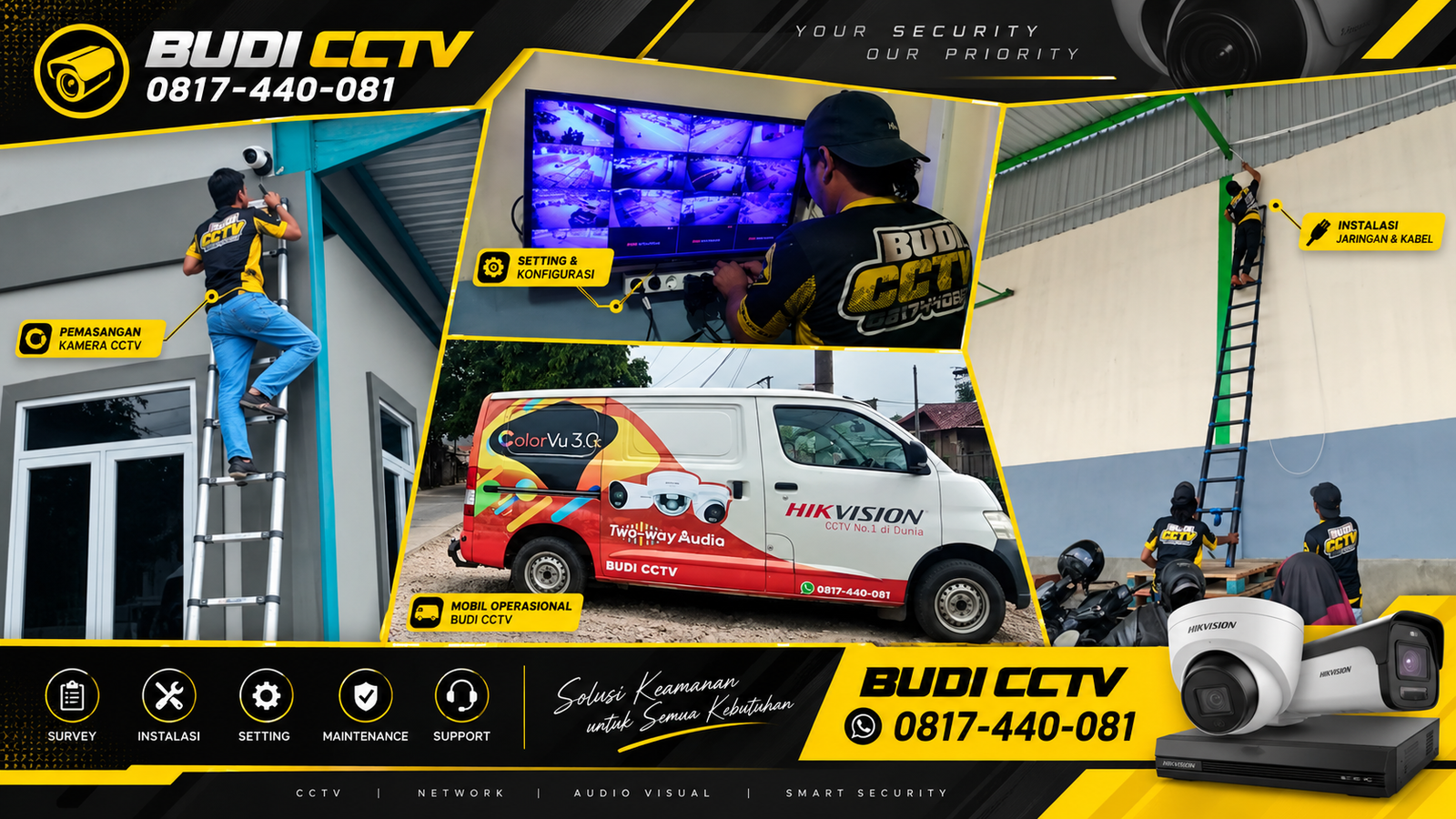 Pemasangan CCTV Hikvision di Pabrik Cirebon