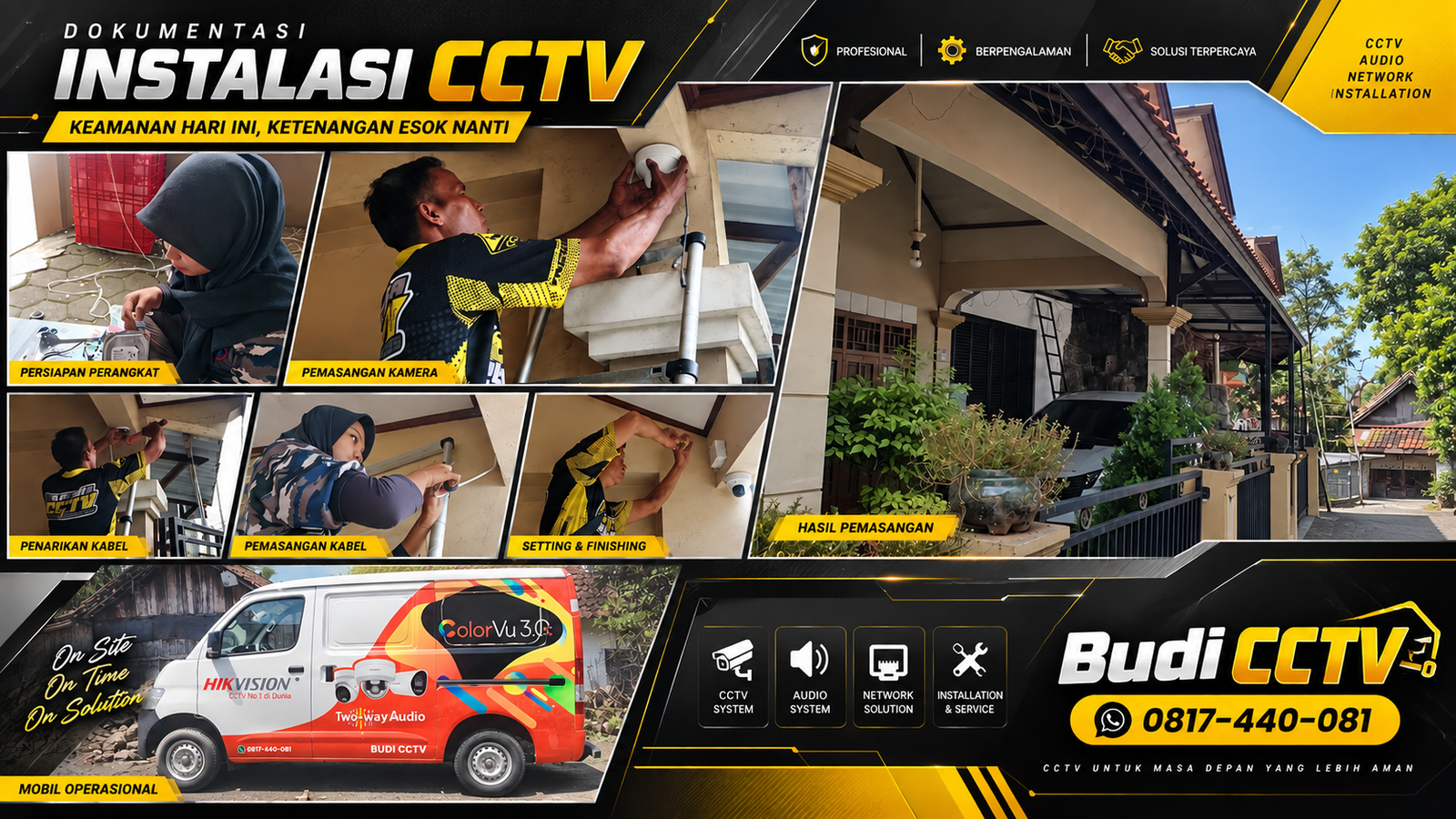 Instalasi CCTV HiLook IP Camera untuk Rumah di Tegal