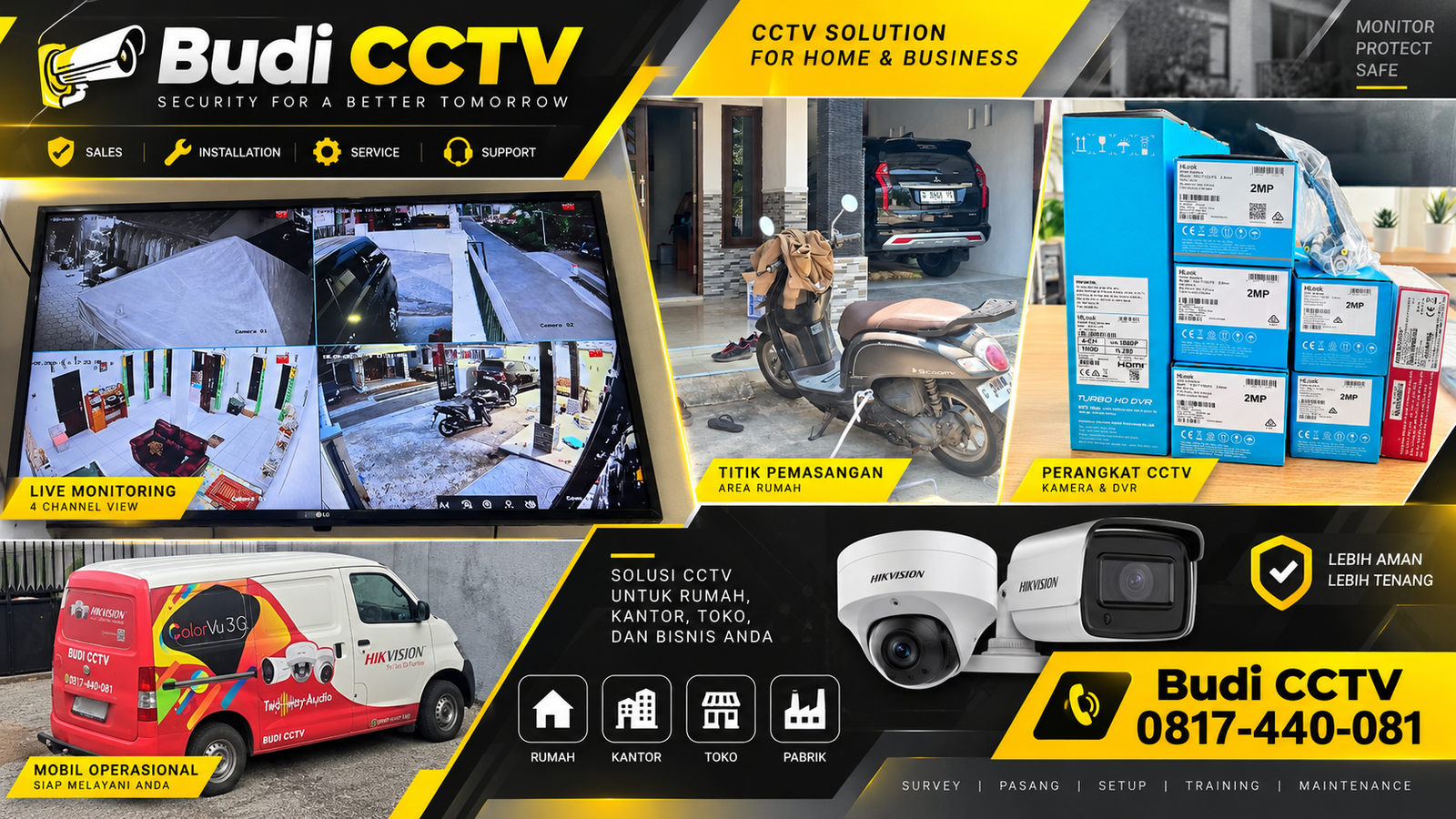 Instalasi CCTV HiLook di Pekalongan Keamanan Rumah Lebih Optimal