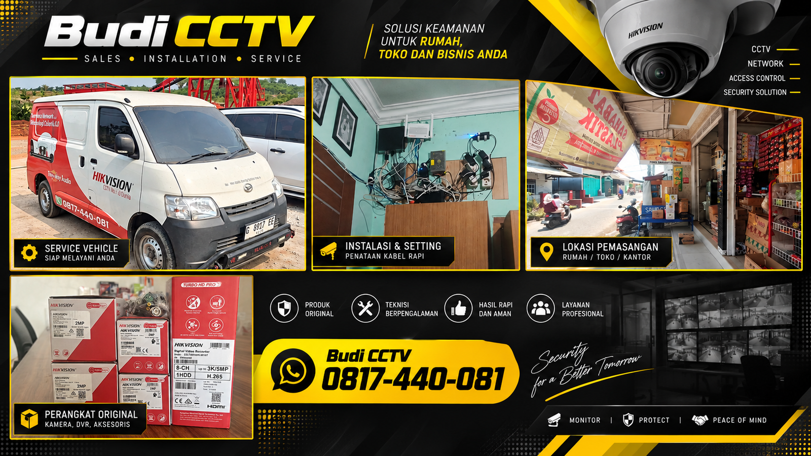 Instalasi CCTV Hikvision di Toko Sembako Brebes