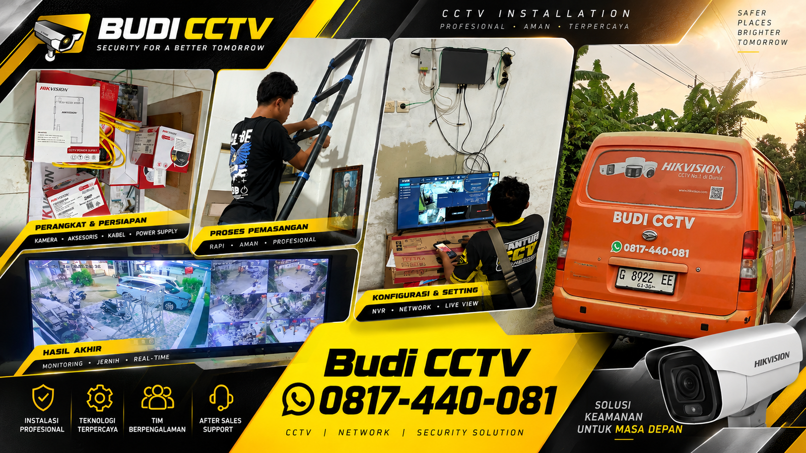 Pemasangan CCTV Hikvision di Gudang Pekalongan oleh Tim Budi CCTV