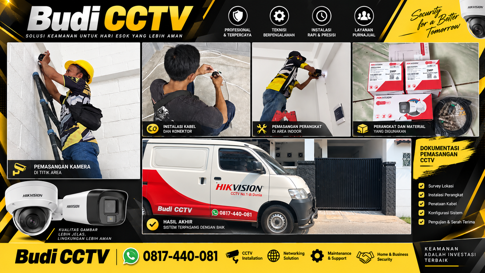Instalasi CCTV Hikvision oleh Tim Budi CCTV untuk Rumah di Slawi