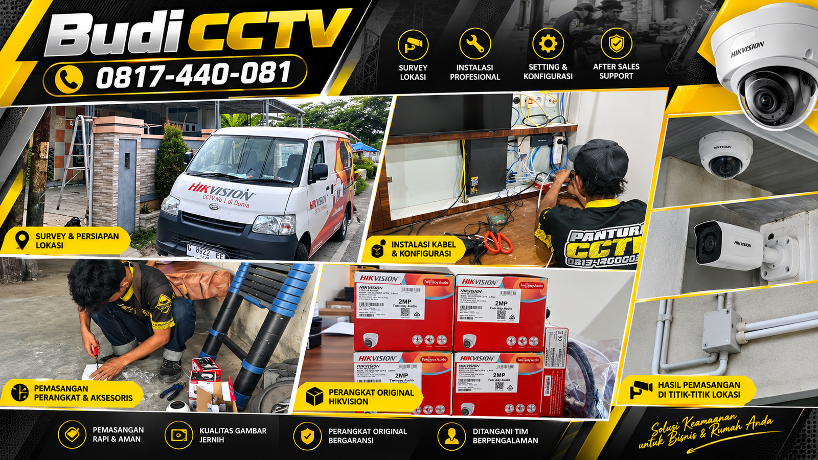 Instalasi CCTV Hikvision di Rumah Pemalang dengan Dukungan Two Way Audio